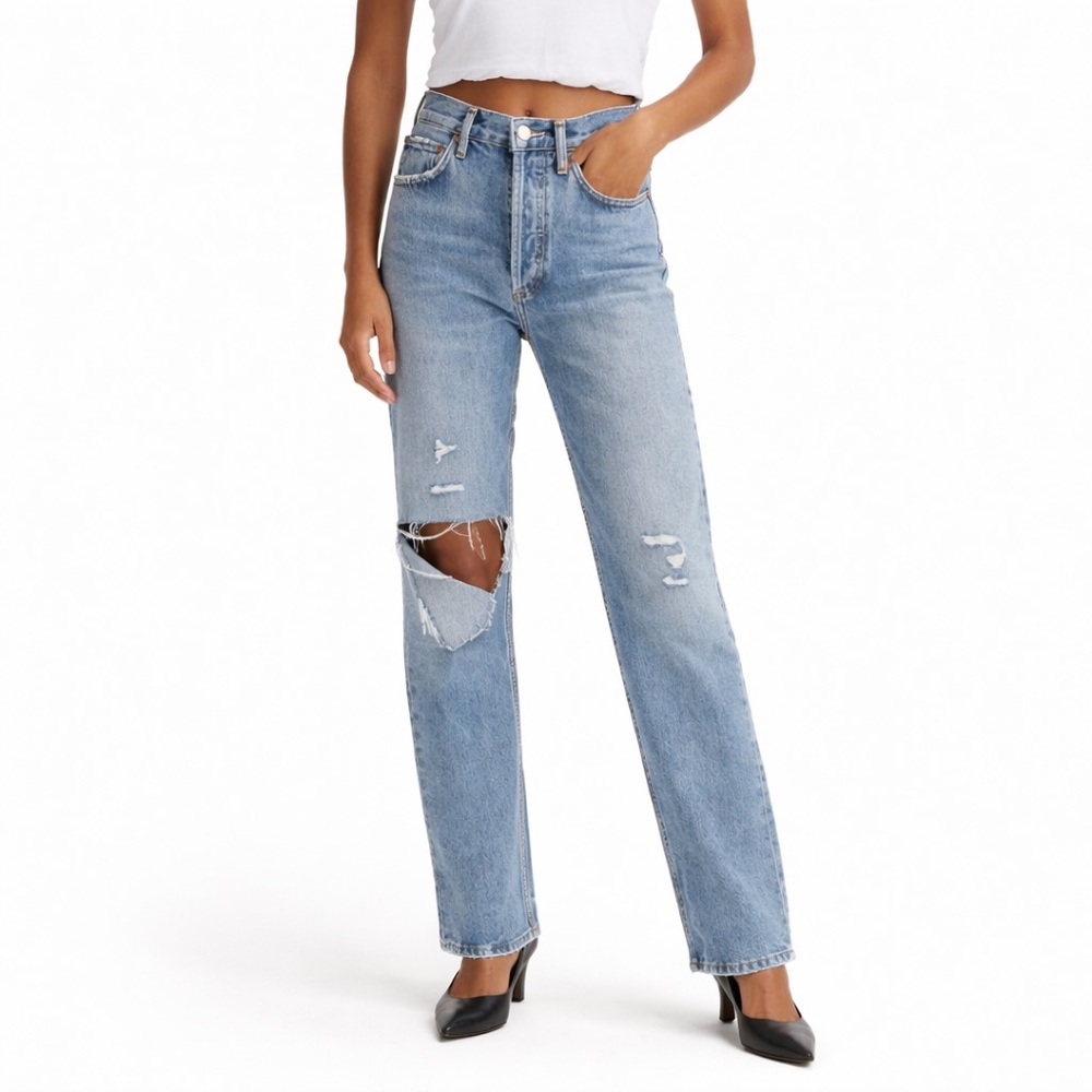 AGOLDE 26x30 90s boyfriend jeans distressed 0287 straight leg A154B-1141